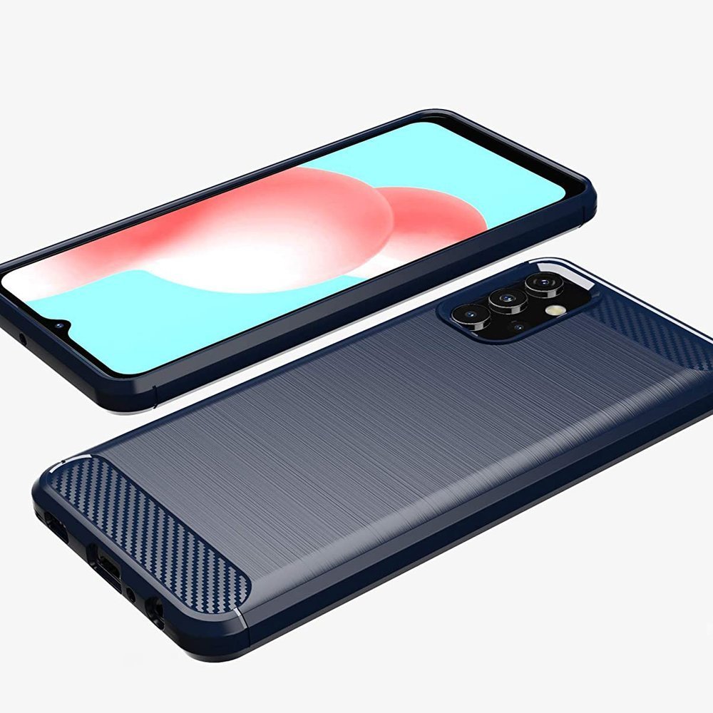 Capa carbono Capa flexível de TPU para Samsung Galaxy A32 4G azul