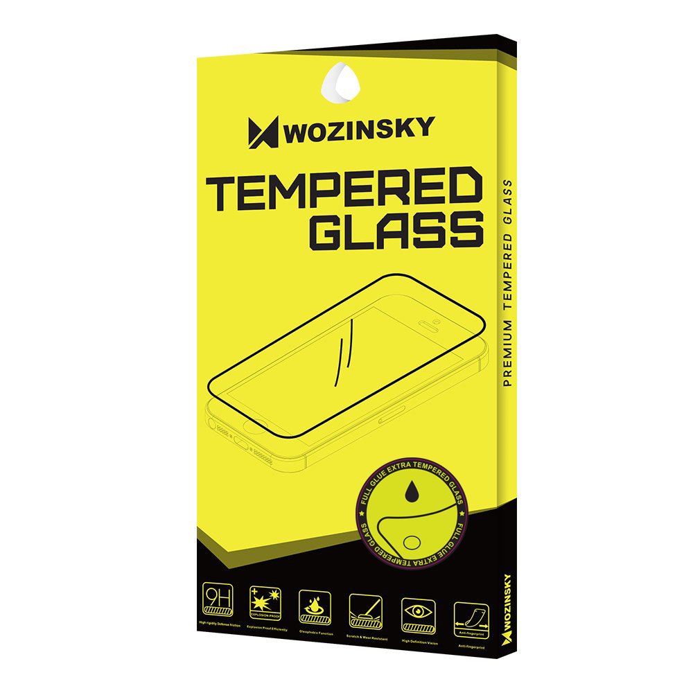 Wozinsky Vidro Temperado Cola Completa Super Resistente Protetor de Tela Totalmente Coberto com Frame Case Amigável para Oppo Reno 5 Z - F19 Pro + 5G preto