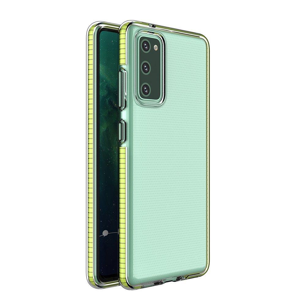 Capa protetora de gel TPU transparente com moldura colorida para Samsung Galaxy A72 4G amarelo