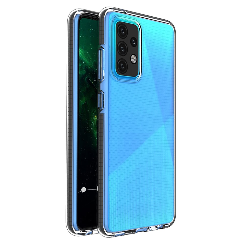 Capa protetora de gel de TPU transparente com moldura colorida para Samsung Galaxy A52 5G - A52 4G preto