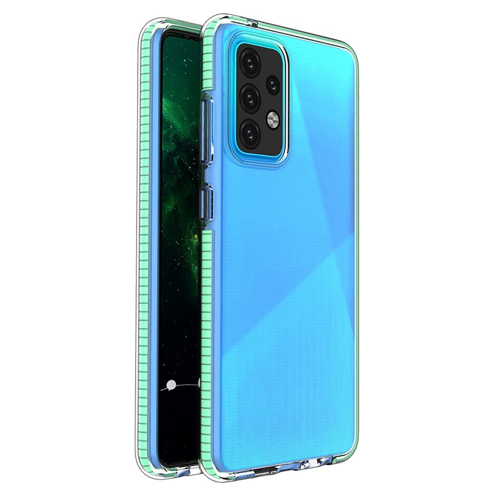 Capa protetora de gel TPU transparente com moldura colorida para Samsung Galaxy A52 5G - A52 4G mint