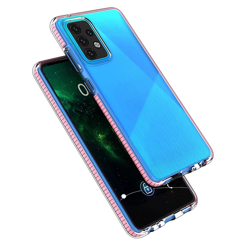 Capa protetora de gel TPU transparente com moldura colorida para Samsung Galaxy A52 5G - A52 4G azul escuro