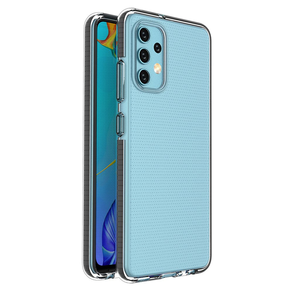 Capa protetora de gel TPU transparente com moldura colorida para Samsung Galaxy A32 4G preto
