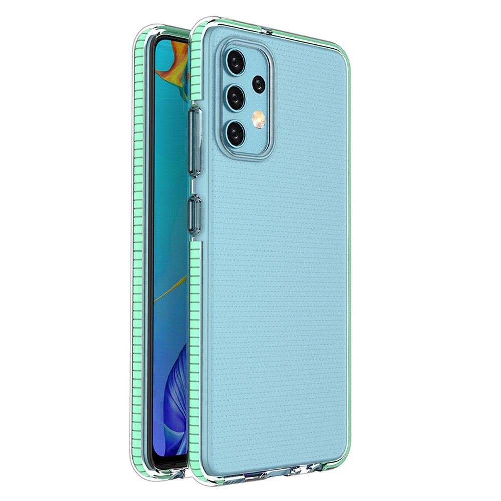 Capa protetora de gel TPU transparente com moldura colorida para Samsung Galaxy A32 4G mint