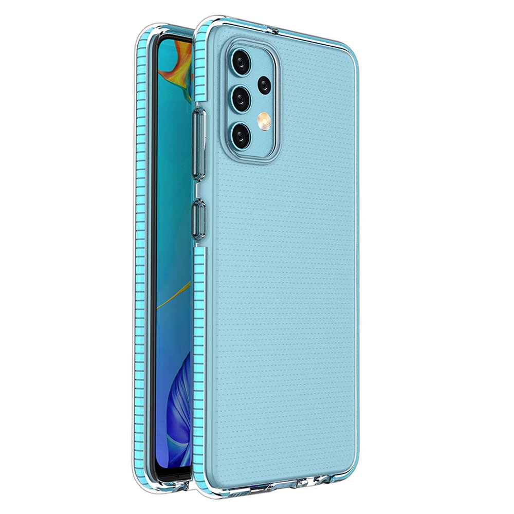 Capa protetora de gel TPU transparente com moldura colorida para Samsung Galaxy A32 4G azul claro