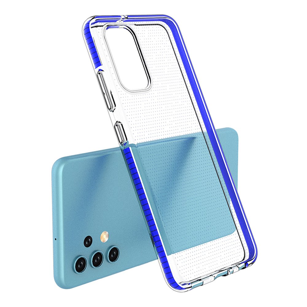 Capa protetora de gel TPU transparente com moldura colorida para Samsung Galaxy A32 4G azul claro