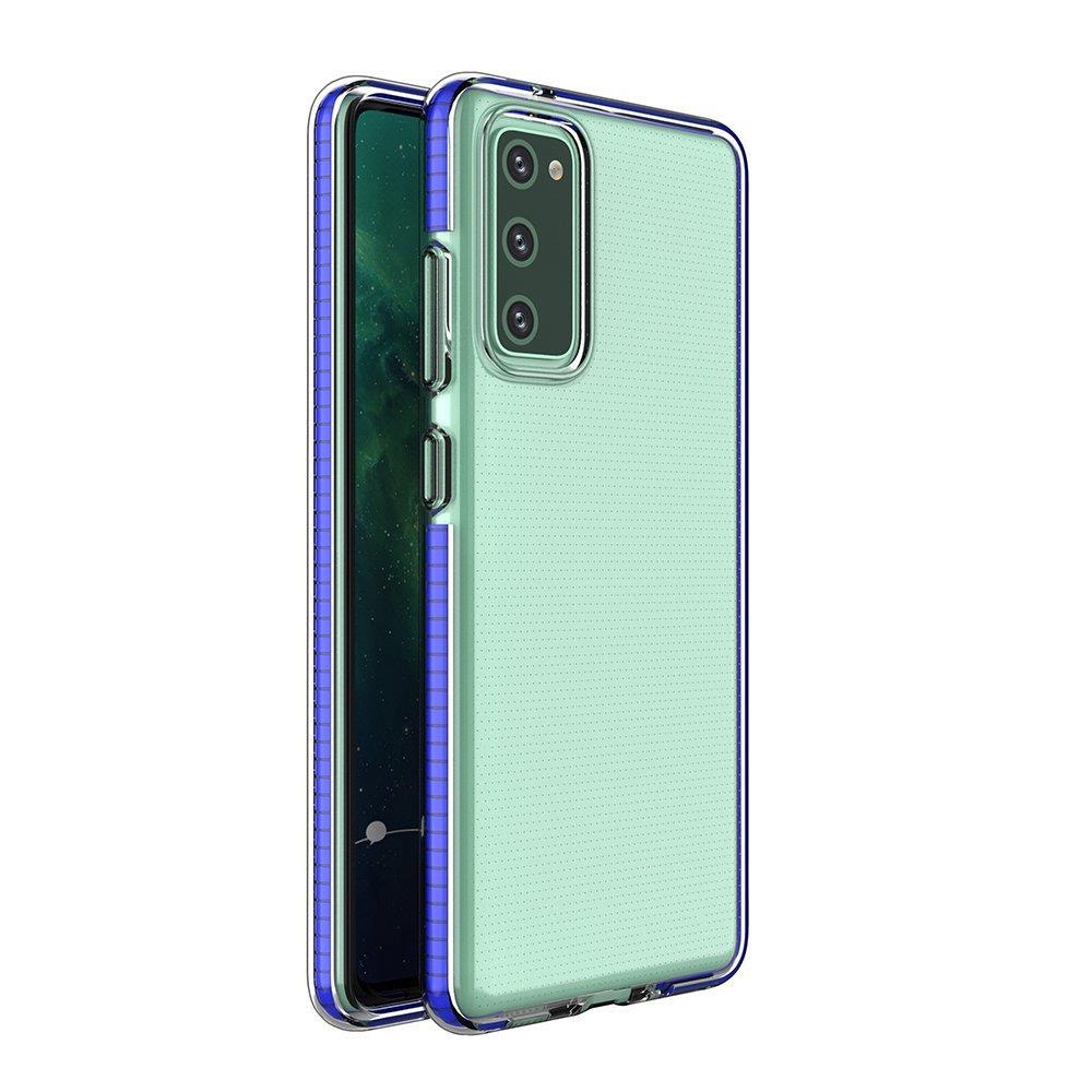 Capa protetora de gel TPU transparente com moldura colorida para Samsung Galaxy A12 - Galaxy M12 azul escuro