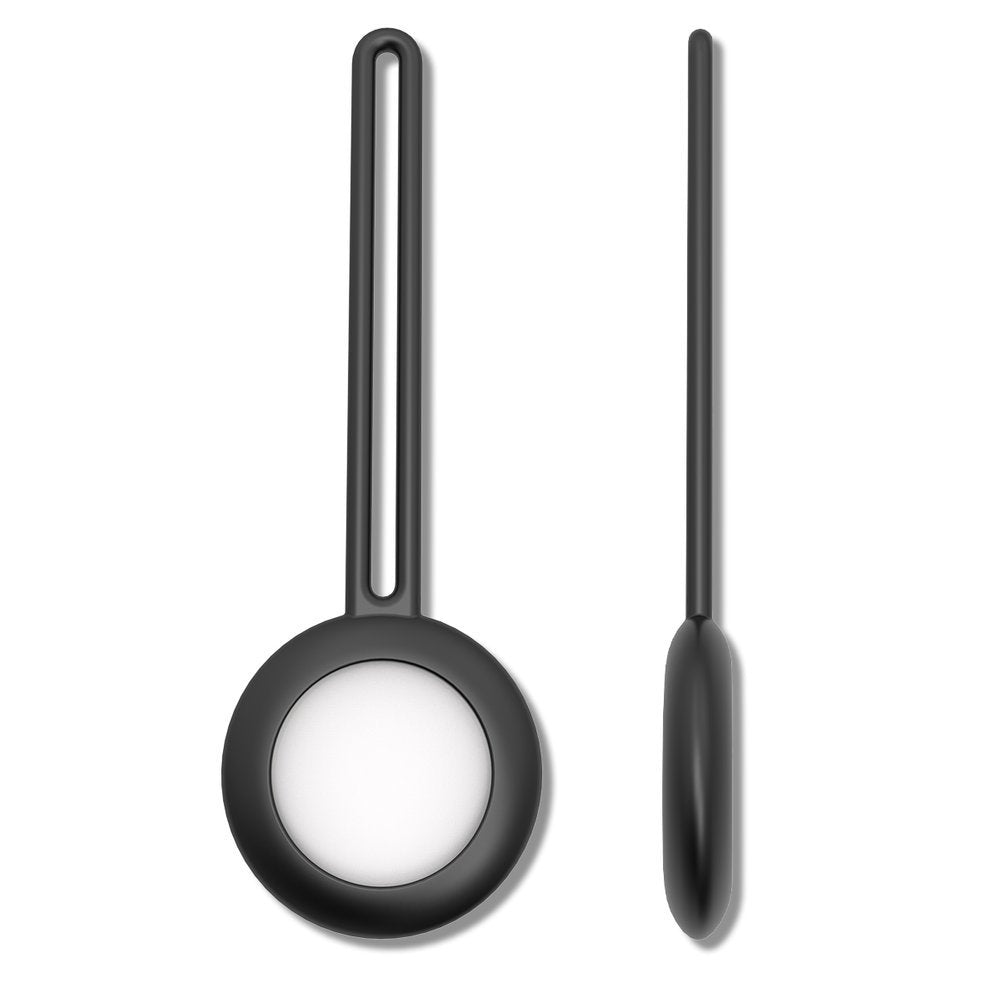 Capa flexível de silicone com alça para chaveiro para Apple AirTag preto