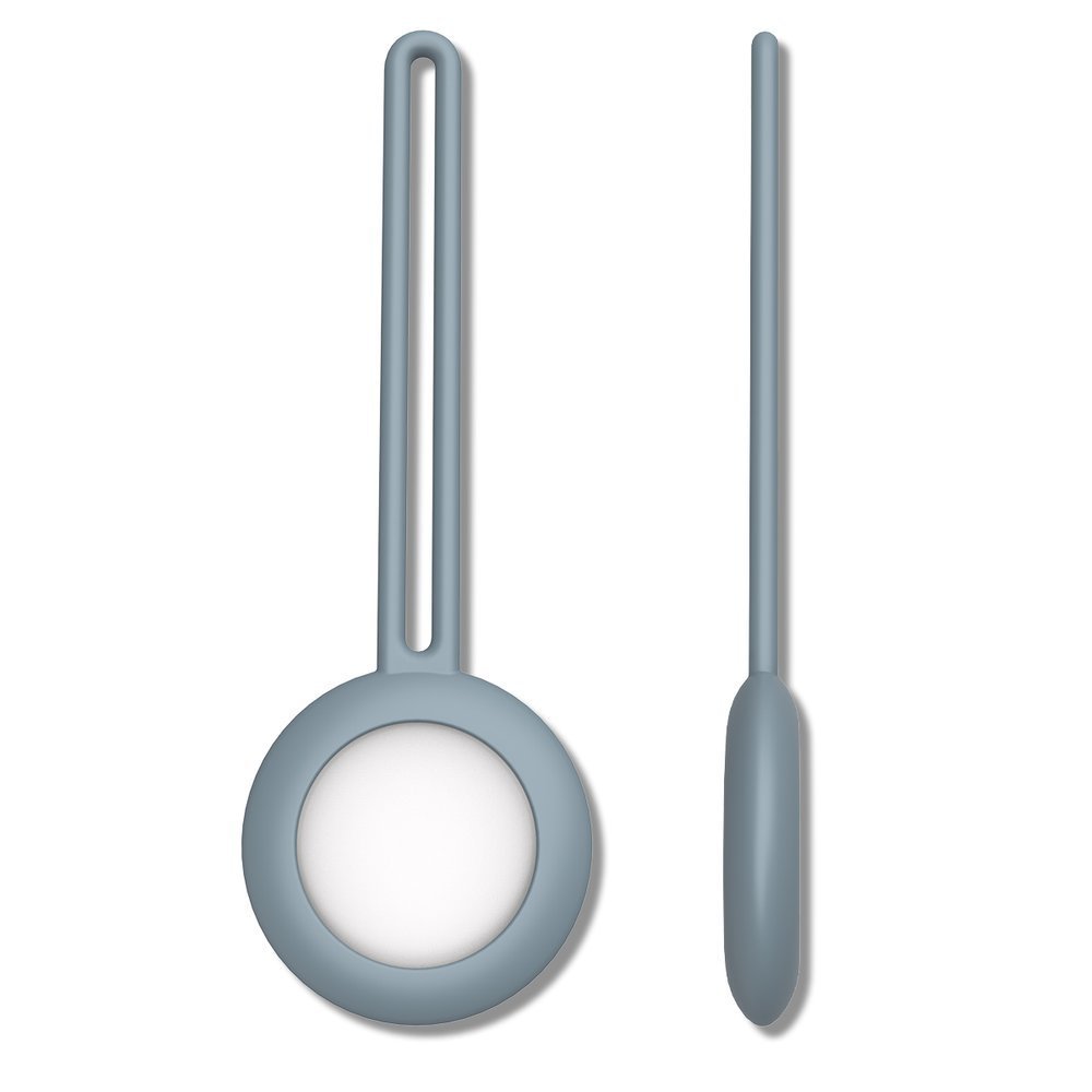 Capa de chaveiro com capa flexível de silicone para Apple AirTag azul