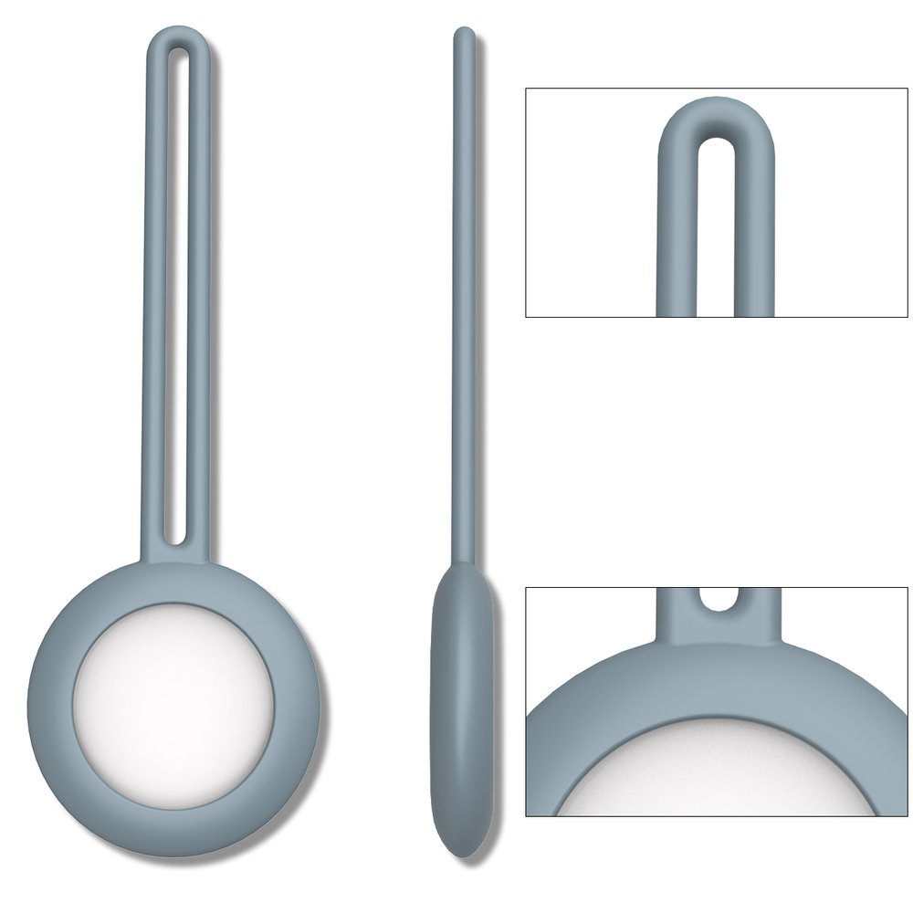 Capa de chaveiro com capa flexível de silicone para Apple AirTag azul