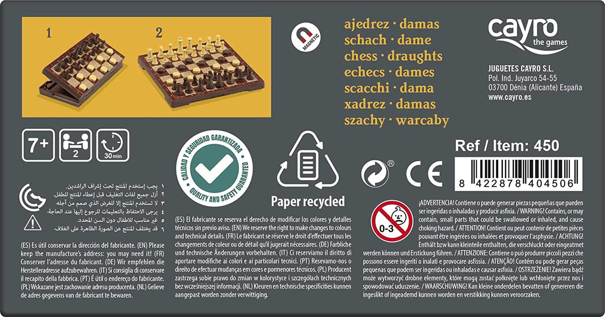 Xadrez Damas Magnético Pequeno