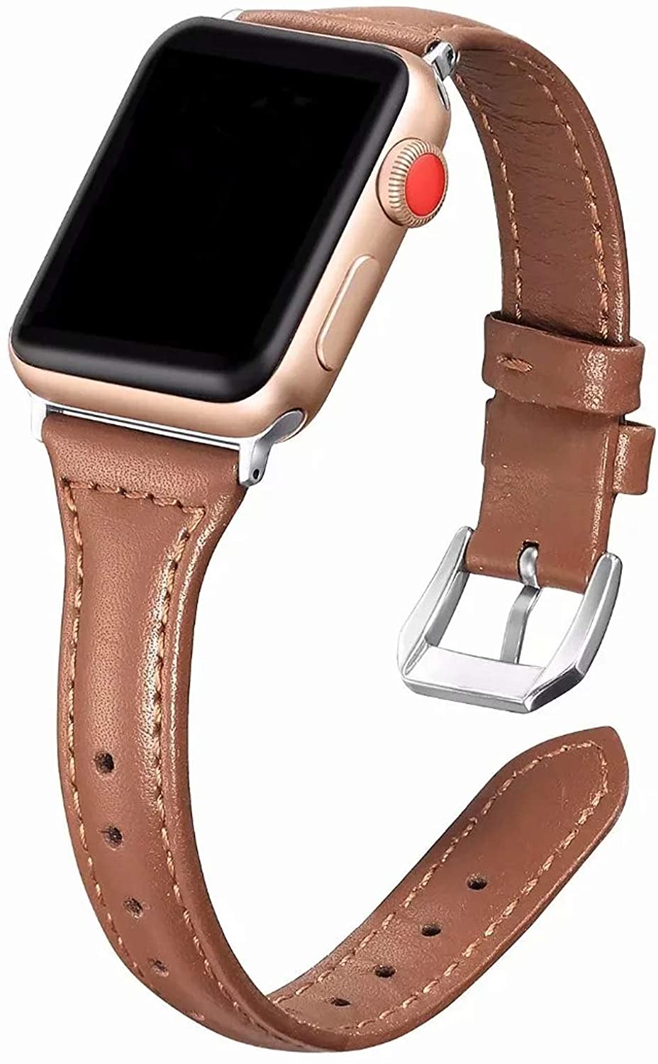 Pulseira Bracelete para Apple Watch Couro 38mm / 42mm Castanho
