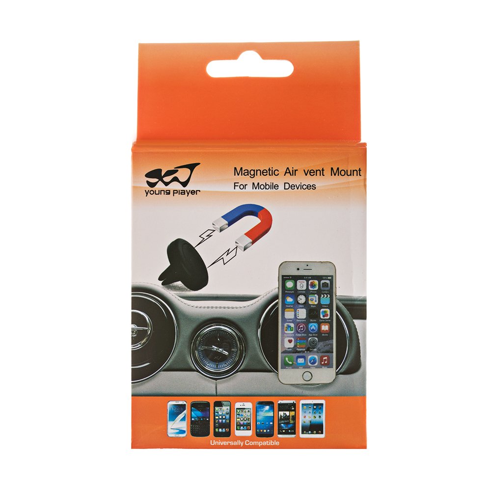 Suporte magnético móvel para ventilação de ar automotivo preto