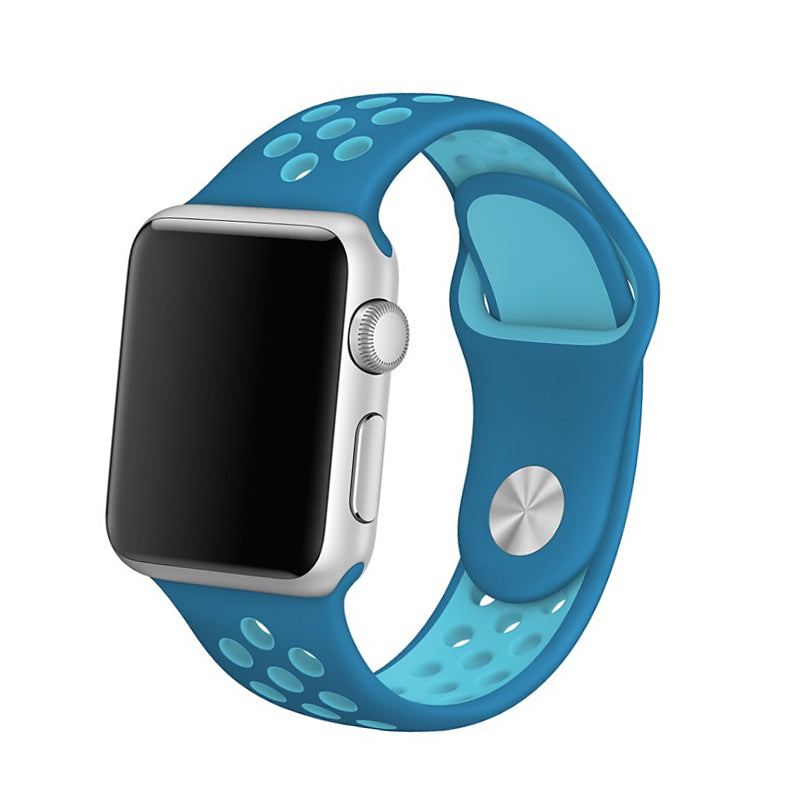 Pulseira Bracelete Desportiva Silicone para Apple Watch 42mm AZUL/AZUL CLARO - Multi4you®