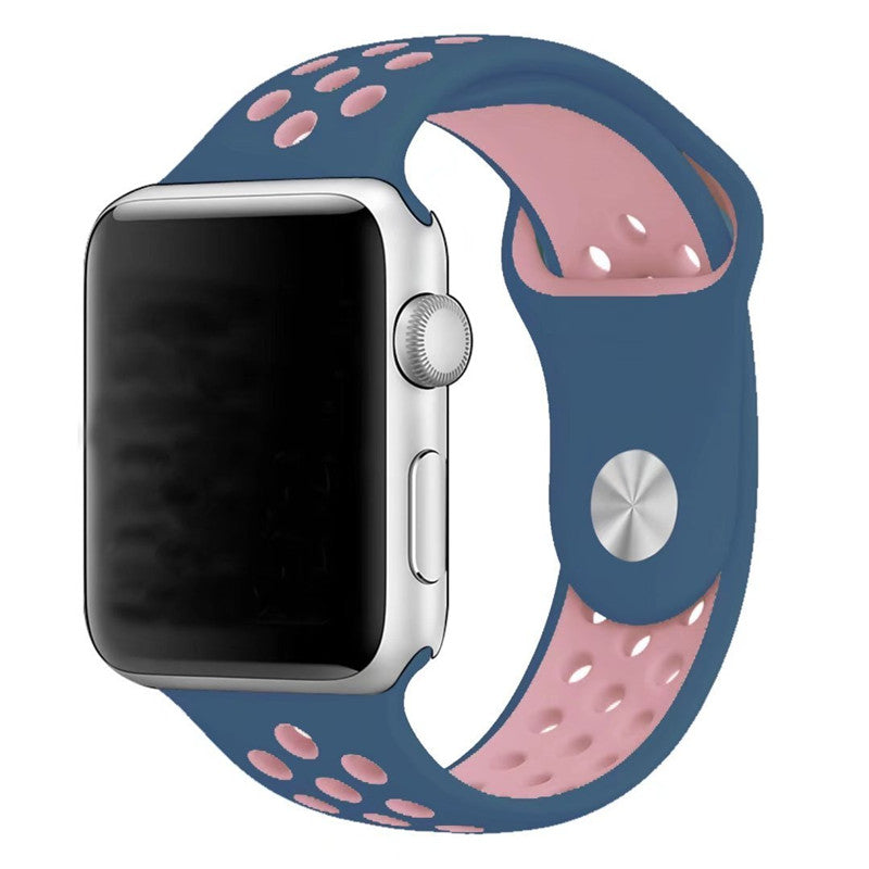 Pulseira Bracelete Desportiva Silicone para Apple Watch 42mm AZUL/ROSA - Multi4you®
