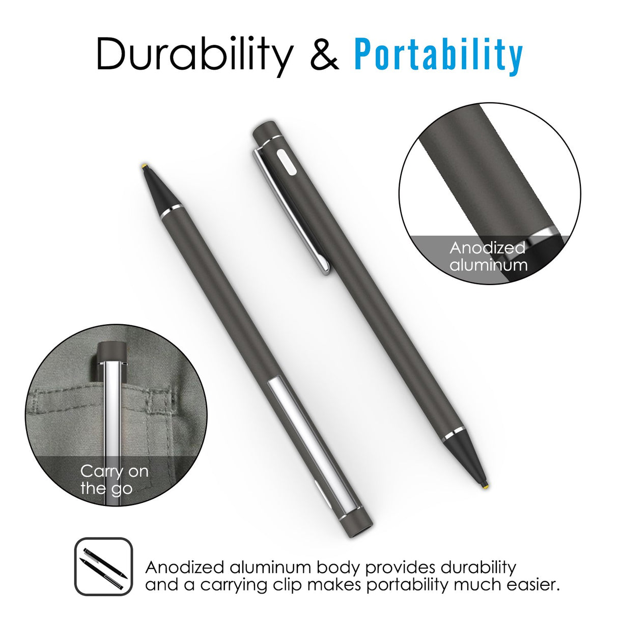 Active Stylus Pen Caneta Capacitiva Universal de Alta Precisão para Ecrãs - iOS / Android / Windows - Microsoft iPad iPhone Samsung Asus... - Multi4you®