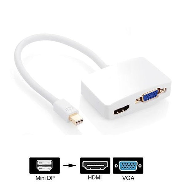Adaptador Mini DisplayPort / Thunderbolt para HDMI - VGA 2 em 1 - Multi4you®