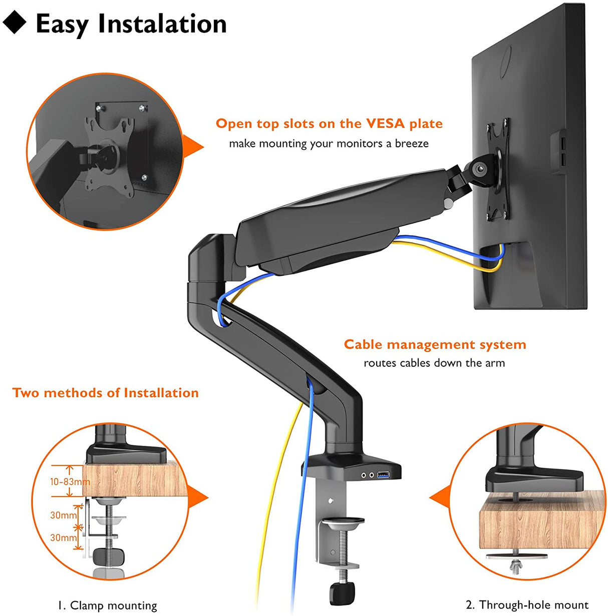 Suporte de Mesa Universal para TV Monitor 13"-27" Gaming / Escritório com Áudio e USB 3.0