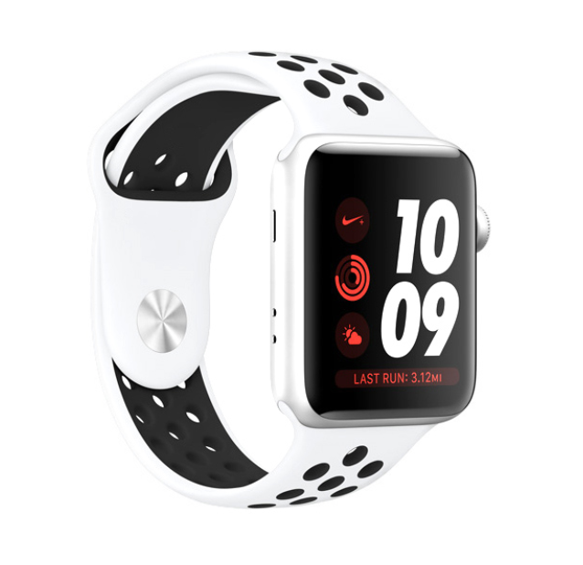 Pulseira Bracelete Desportiva Silicone para Apple Watch 38mm BRANCO/PRETO - Multi4you®