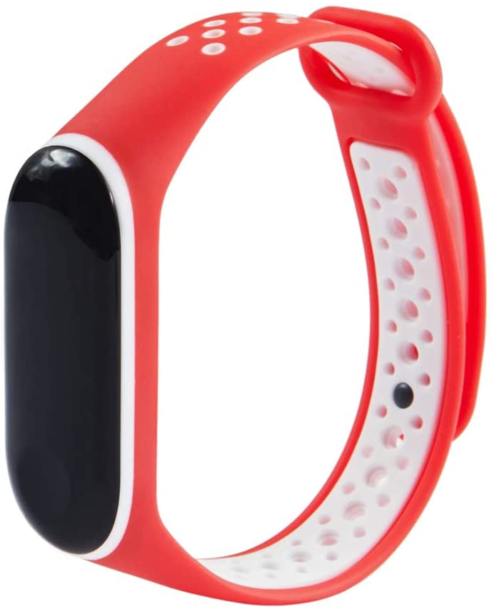 Bracelete Desportiva para Pulseira Xiaomi Mi band 3 / 4 Vermelho-Branco