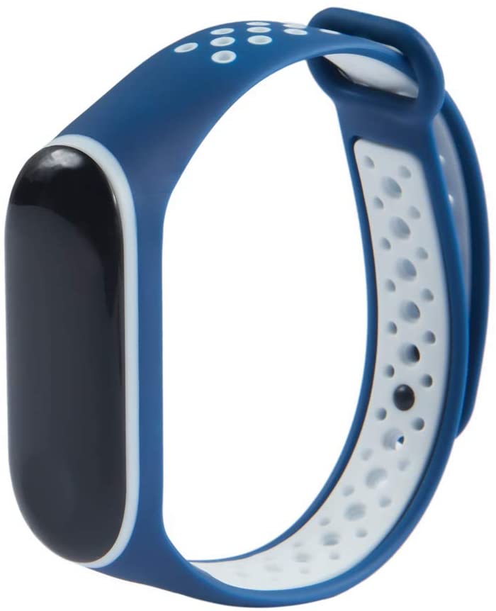 Bracelete Desportiva para Xiaomi Mi band 3 / 4 Azul-Branco