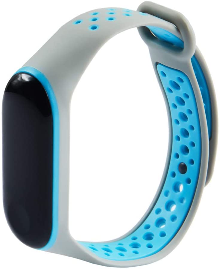 Bracelete Desportiva para Pulseira Xiaomi Mi band 3 / 4 Cinzento-Azul