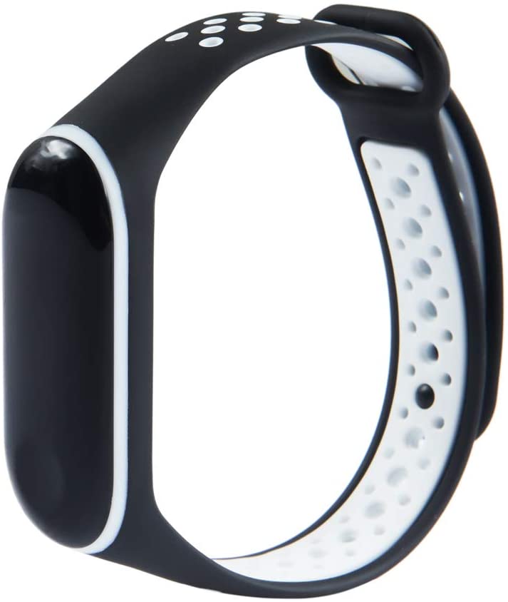 Bracelete Desportiva para Pulseira Xiaomi Mi band 3 / 4 Preto-Branco