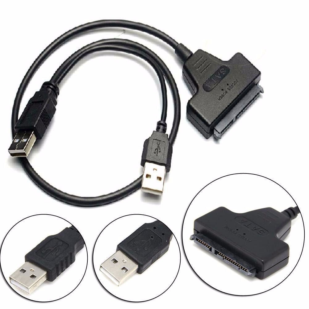 Cabo 2 USB Sata 22 Pin para HD 2,5 Pol (2 USB - dados e alimentação) - Multi4you®