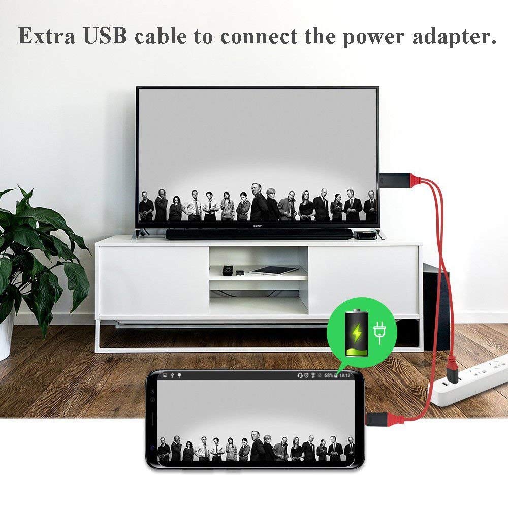 Cabo Adaptador MHL USB-C para HDMI para Smartphones / Tablet (HDTV) (Vermelho) - Multi4you®