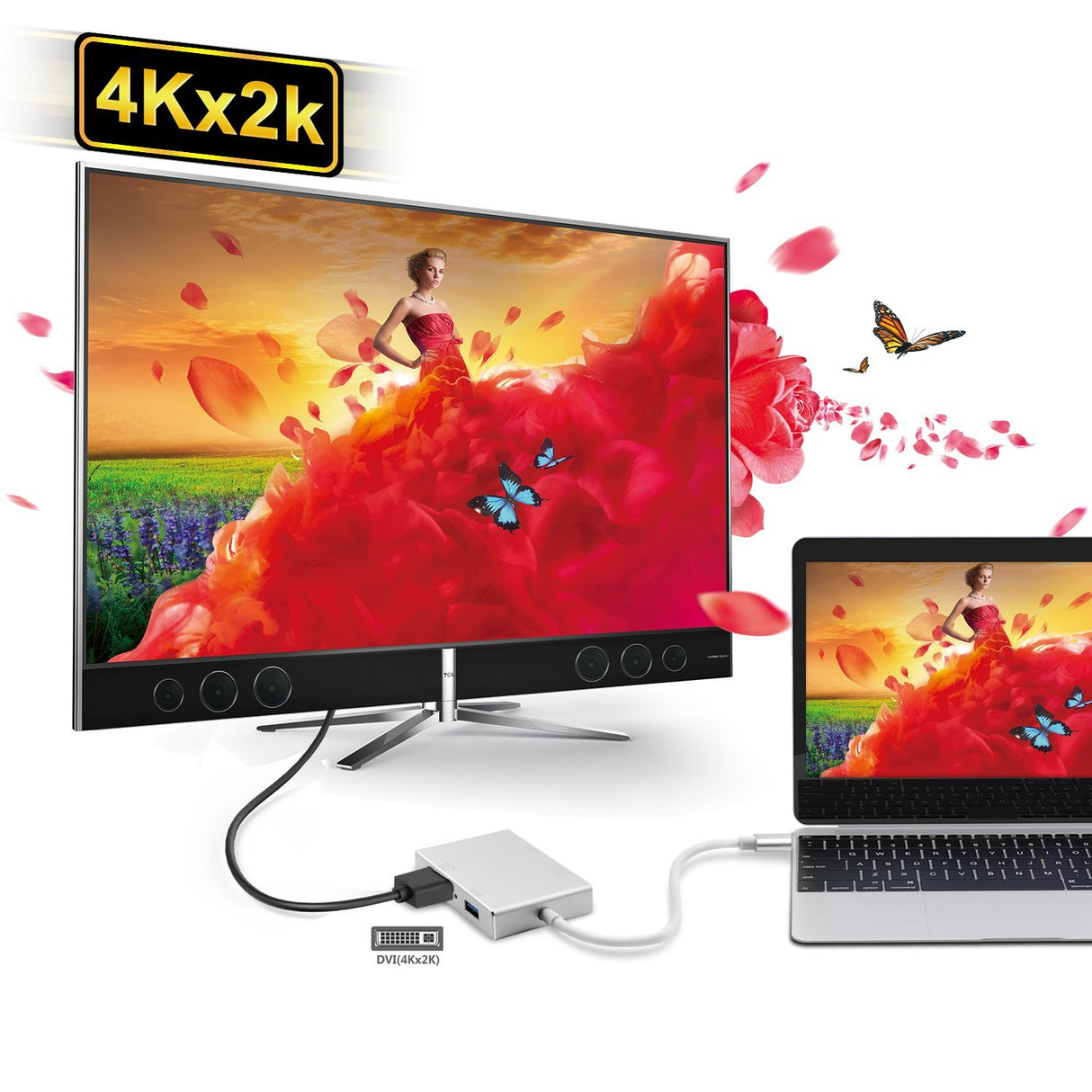 Cabo Adaptador USB-C para HDMI / VGA / DVI / USB 3.0 4K - Multi4you®