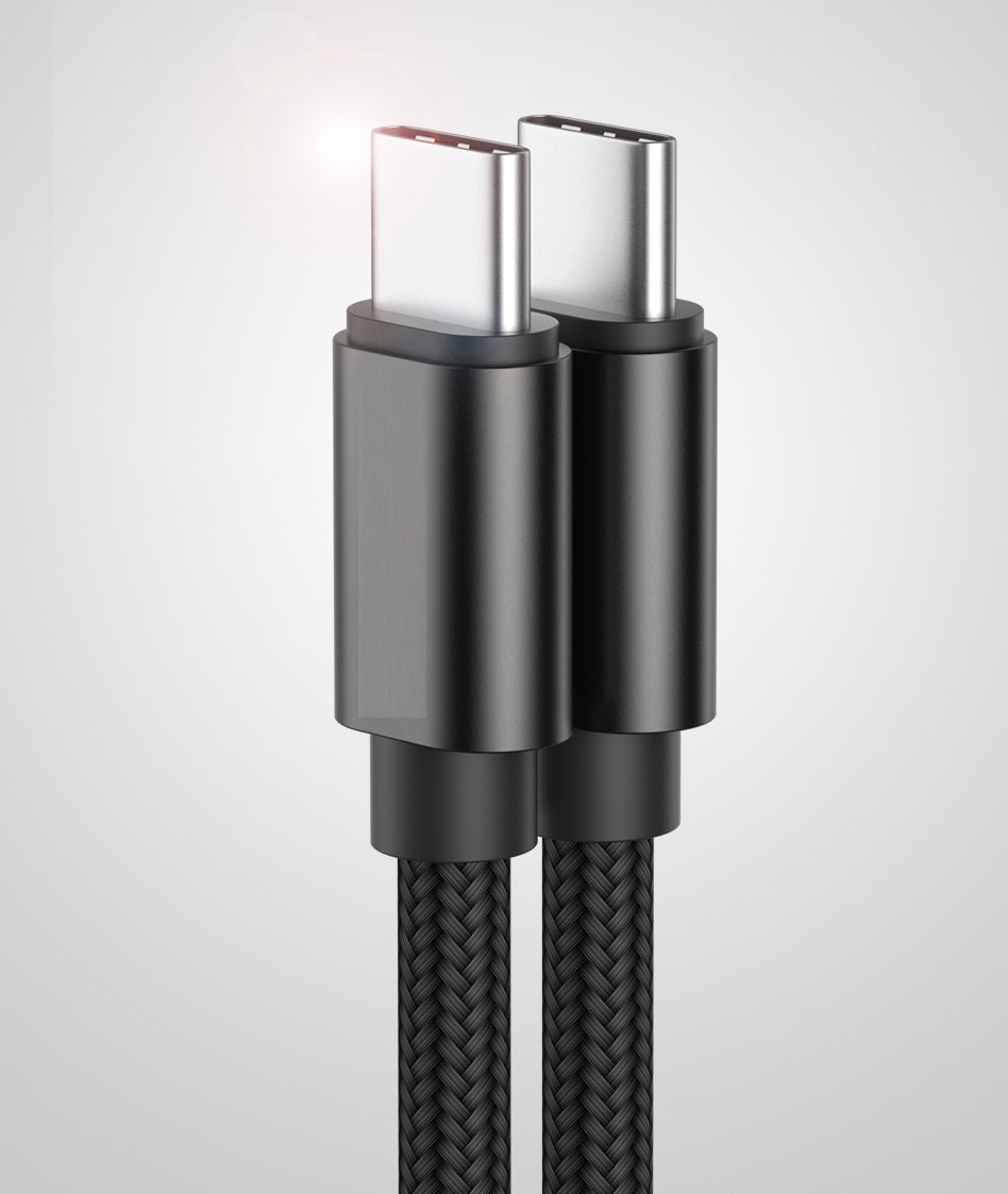 Cabo USB-C / USB-C Revestido em Cotton (1m) (Preto) - Multi4you®