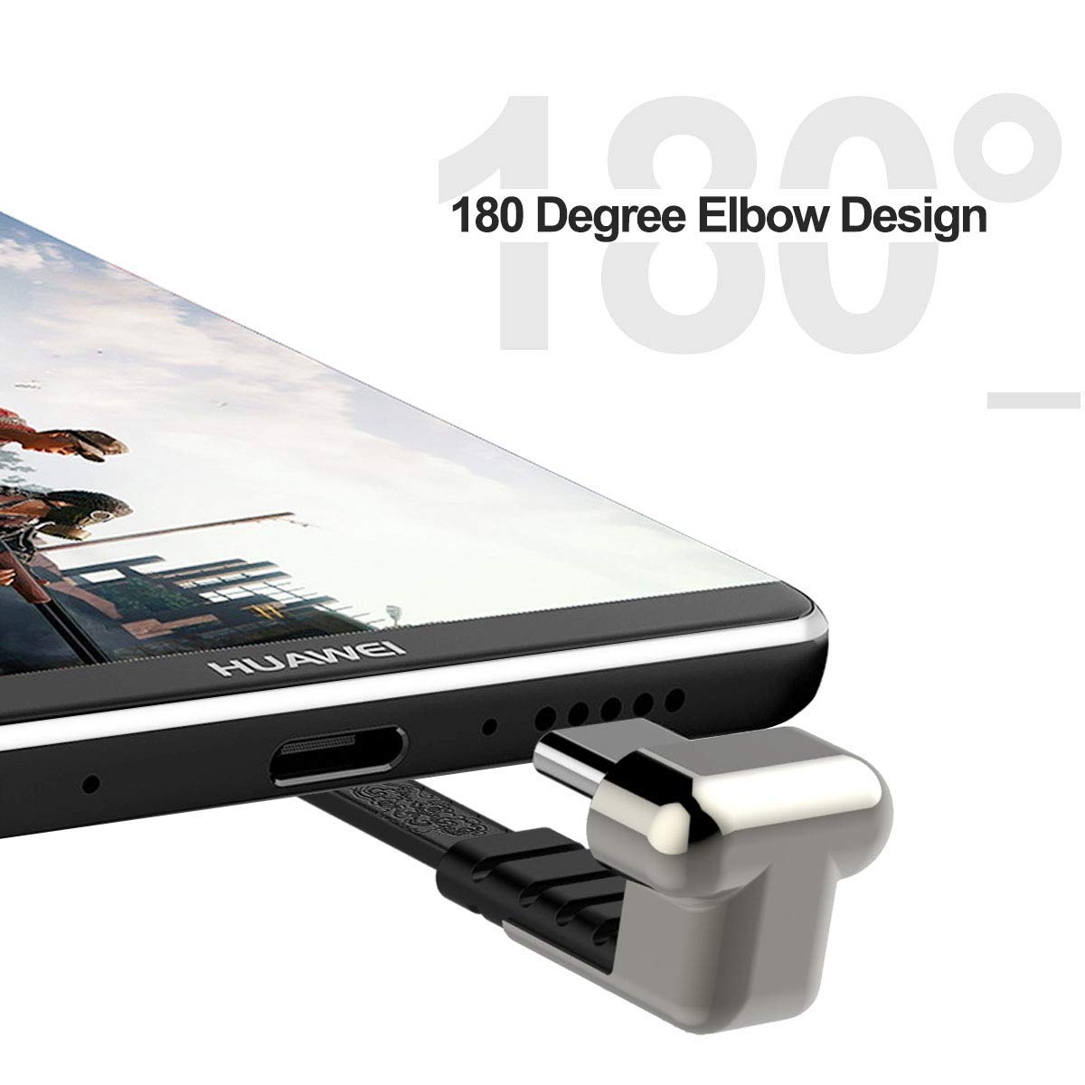 Cabo USB Tipo C 180 Graus Flat Resistente - Multi4you®