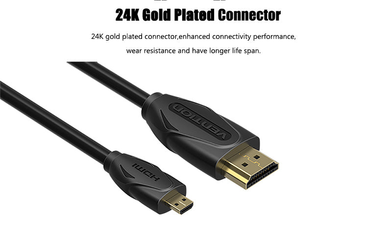 Cabo Vention Micro HDMI para HDMI 1.4V (1,5m)