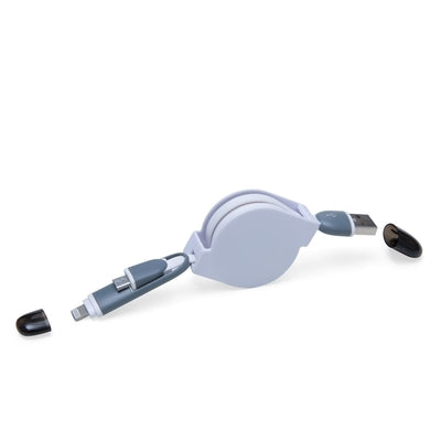 Cabo 2 em 1 Lightning Micro USB para USB Retrátil