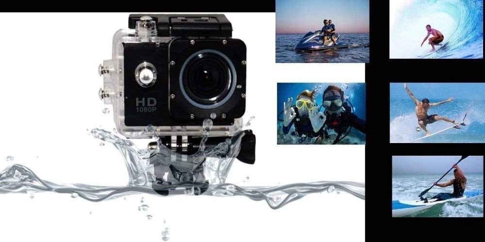 Câmara de Ação Full HD 1080p com Case a Prova D'Água - Action Cam Waterproof - Multi4you®