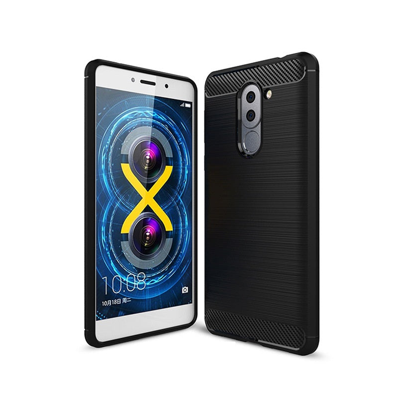 Capa Carbon Gel TPU Carbono Preto para Huawei Honor 6X / Huawei Mate 9 Lite - Multi4you®