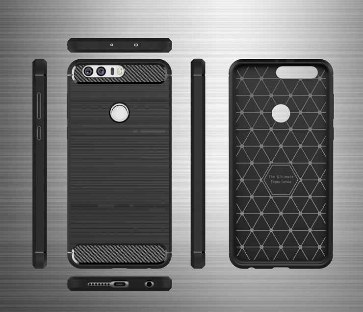 Capa Carbon Gel TPU Carbono Preto para Huawei Honor 8 - Multi4you®