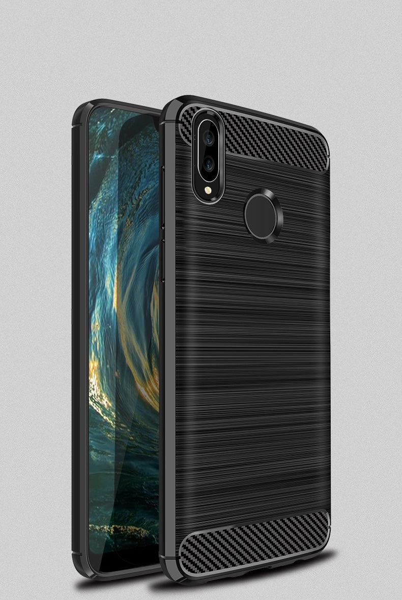 Capa Carbon Gel TPU Carbono Preto para Huawei P20 Lite - Multi4you®