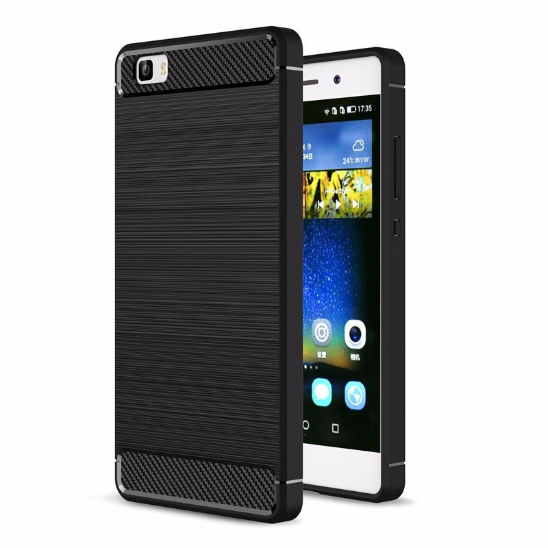 Capa Carbon Gel TPU Carbono Preto para Huawei P8 Lite
