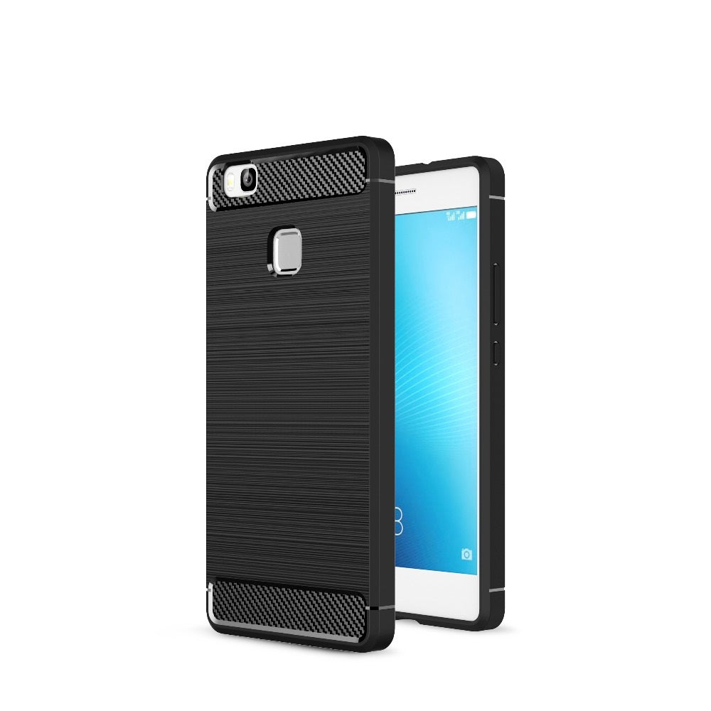 Capa Carbon Gel TPU Carbono Preto para Huawei P9 lite - Multi4you®