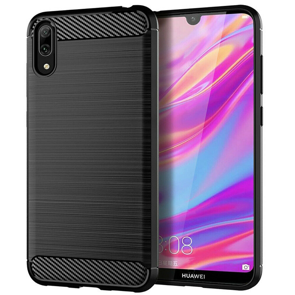 Capa Carbon Gel TPU Carbono Preto para Huawei Y7 Pro 2019 - Multi4you®