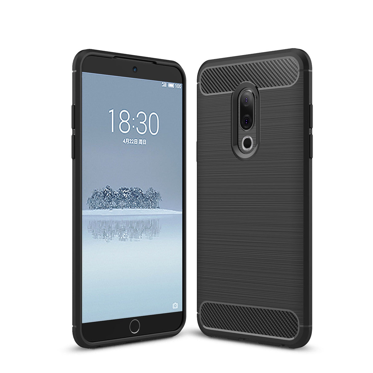 Capa Carbon Gel TPU Carbono Preto para Meizu 15 Plus - Multi4you®