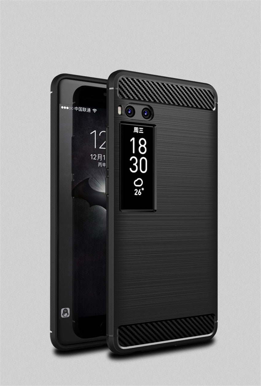 Capa Carbon Gel TPU Carbono Preto para Meizu Pro 7 Plus - Multi4you®