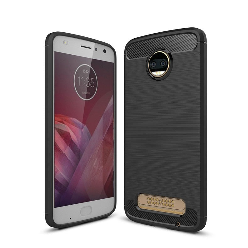 Capa Carbon Gel TPU Carbono Preto para Motorola Moto Z2 Force - Multi4you®