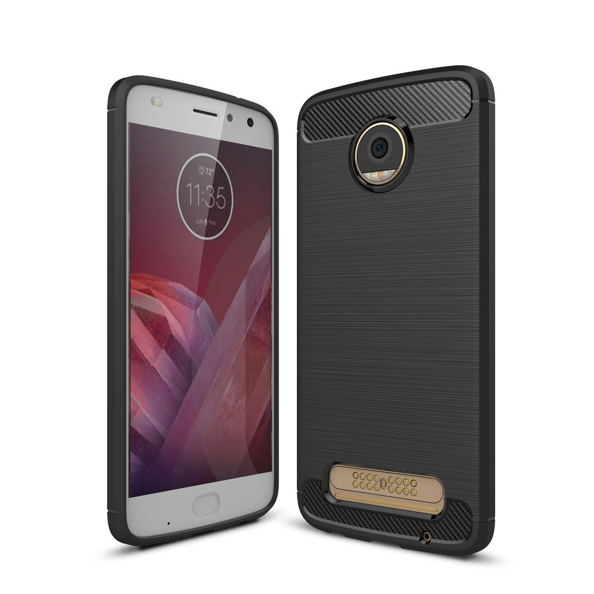 Capa Carbon Gel TPU Carbono Preto para Motorola Moto Z2 Play - Multi4you®