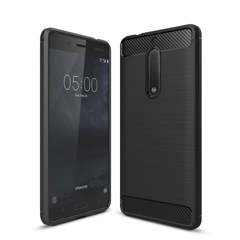 Capa Carbon Gel TPU Carbono Preto para Nokia 5 - Multi4you®