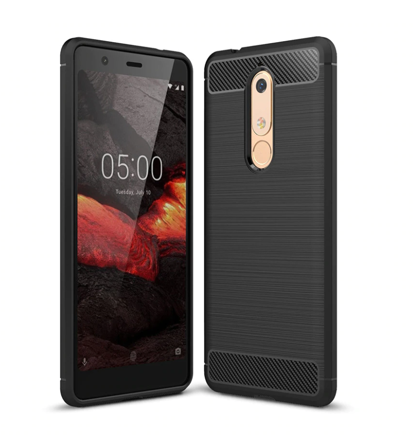 Capa Carbon Gel TPU Carbono Preto para Nokia 5.1 - Multi4you®