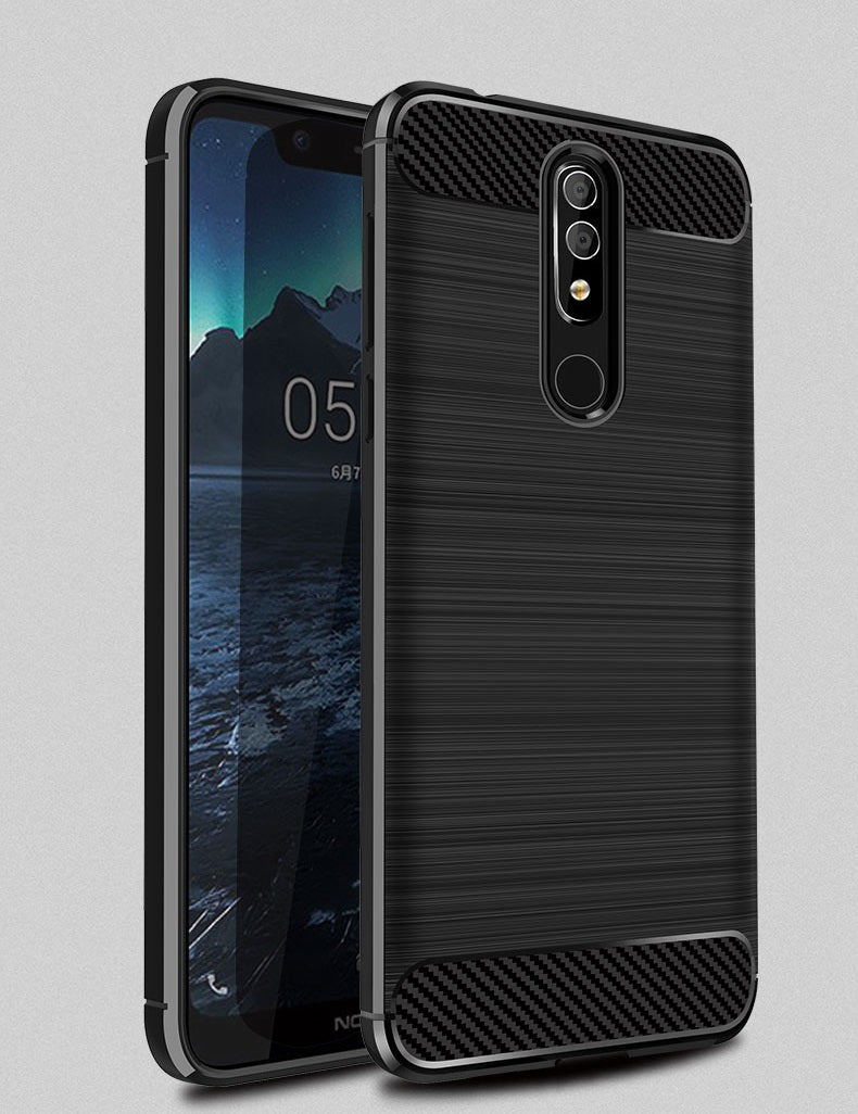 Capa Carbon Gel TPU Carbono Preto para Nokia 5.1 Plus / Nokia X5 - Multi4you®