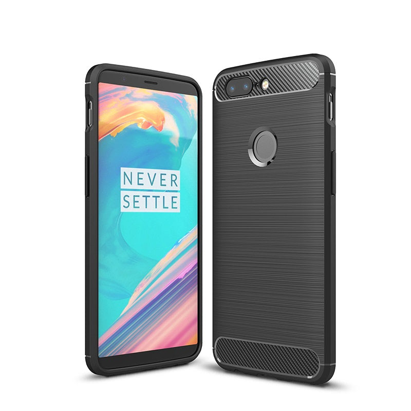 Capa Carbon Gel TPU Carbono Preto para Oneplus 5T - Multi4you®