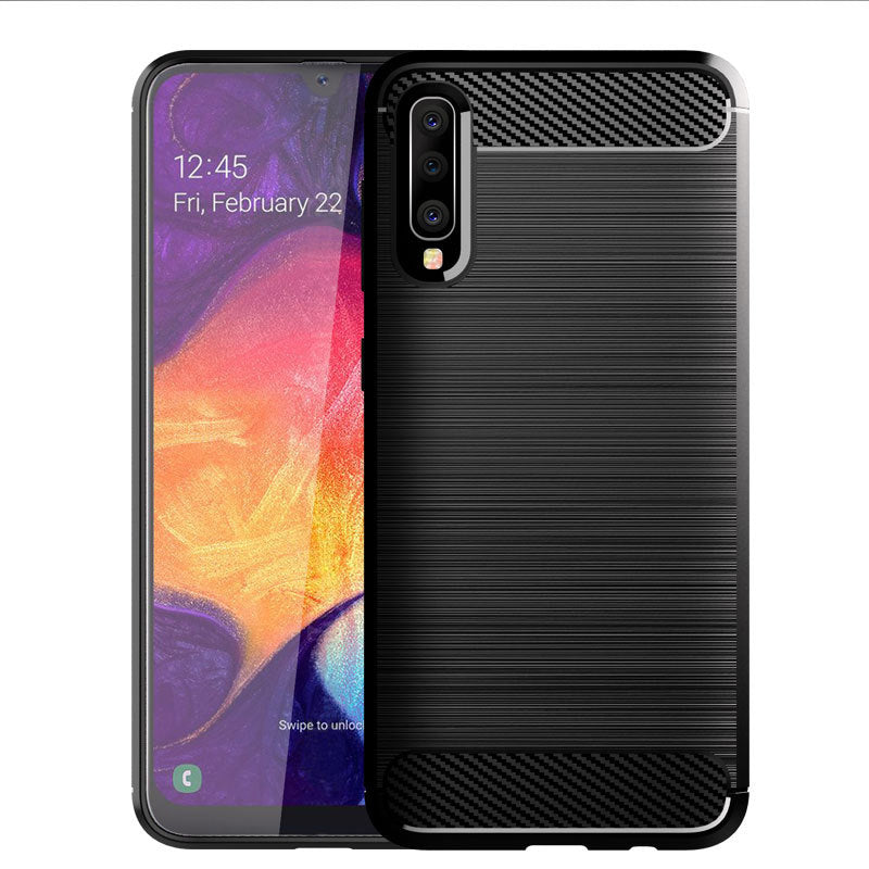 Capa Carbon Gel TPU Carbono Preto para Samsung Galaxy A50 - Multi4you®